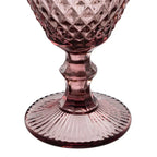 Ixia Set 6 Calice Coppa Rosa Mauve in Cristallo a Rombi H17 Ø9 cm. 300ml