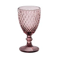 Ixia Set 6 Calice Coppa Rosa Mauve in Cristallo a Rombi H17 Ø9 cm. 300ml