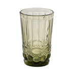 Ixia Set 6 Bicchiere Verde in Cristallo Decorato H12,5 Ø8 cm. 345ml