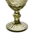 Ixia Set 6 Calice Coppa Verde in Cristallo Decorato H17 Ø9 cm. 300ml