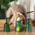 Ixia Set 6 Bicchiere Alto Verde Smeraldo in Cristallo Foglie Jungle H12,5 Ø8 cm. 345ml