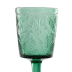 Ixia Set 6 Calice Coppa Verde Smeraldo in Cristallo Foglie Jungle H16,5 Ø8,4 cm. 280ml