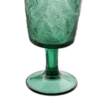 Ixia Set 6 Calice Coppa Verde Smeraldo in Cristallo Foglie Jungle H16,5 Ø8,4 cm. 280ml