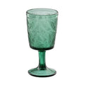 Ixia Set 6 Calice Coppa Verde Smeraldo in Cristallo Foglie Jungle H16,5 Ø8,4 cm. 280ml