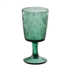 Ixia Set 6 Calice Coppa Verde Smeraldo in Cristallo Foglie Jungle H16,5 Ø8,4 cm. 280ml