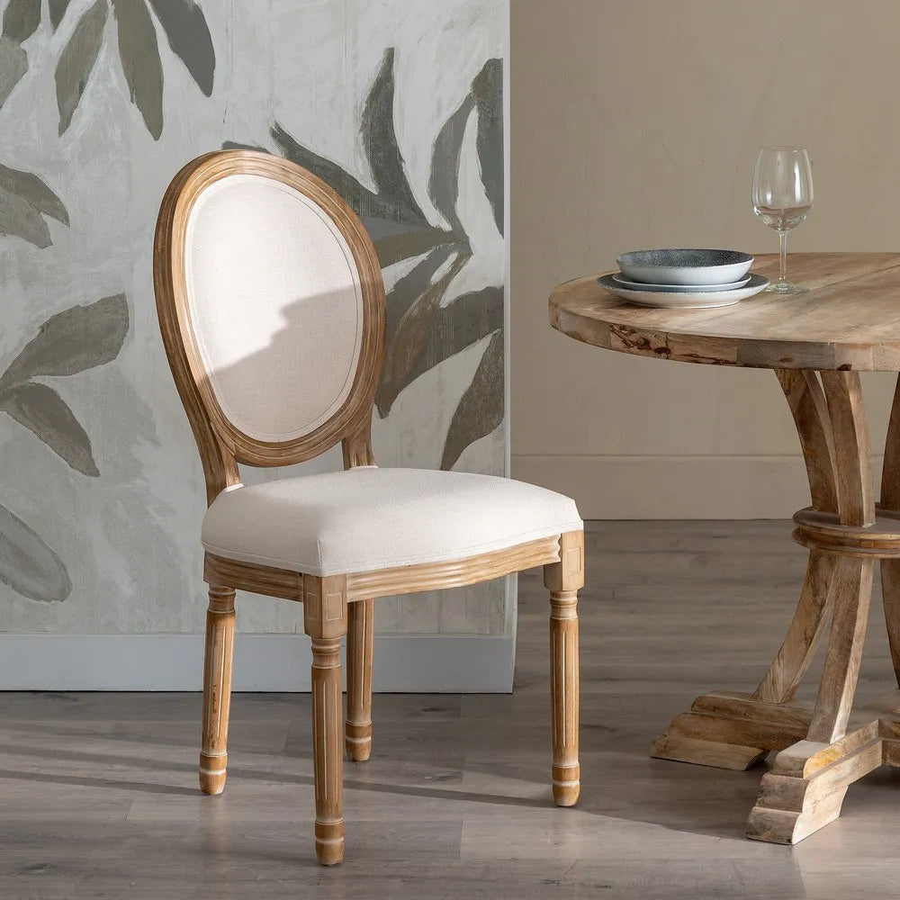 Sedia Imbottita in Legno Naturale 44x46x95 cm.