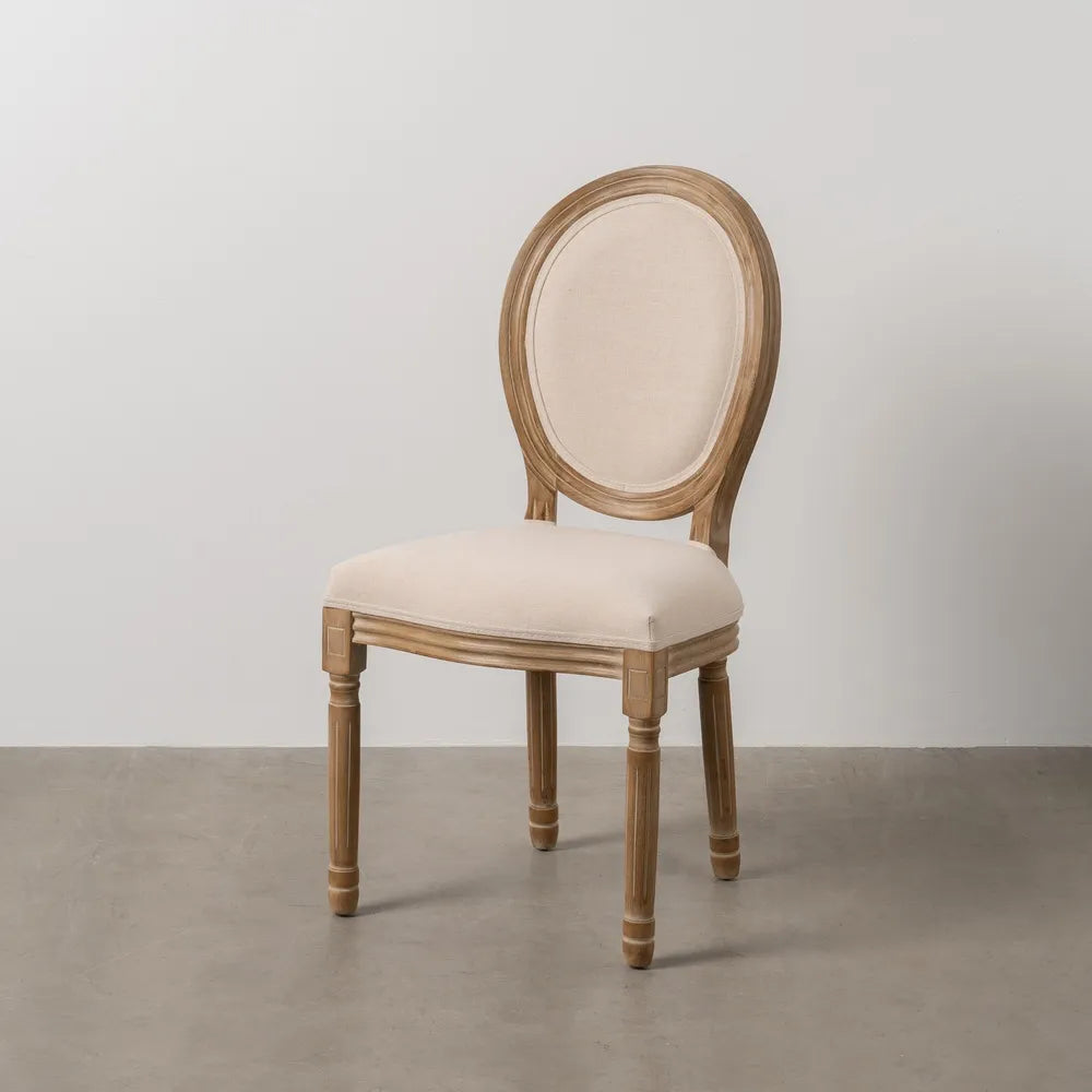Sedia Imbottita in Legno Naturale 44x46x95 cm.