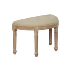 Ixia Panchina in Legno di Caucciù e Tessuto Naturale-Beige 70x36x48 cm.