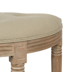 Ixia Panchina in Legno di Caucciù e Tessuto Naturale-Beige 70x36x48 cm.