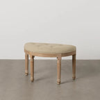 Ixia Panchina in Legno di Caucciù e Tessuto Naturale-Beige 70x36x48 cm.
