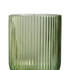 Ixia Set 6 Bicchiere Basso Verde in Cristallo Rigato H9,4 Ø7,6 cm. 270ml