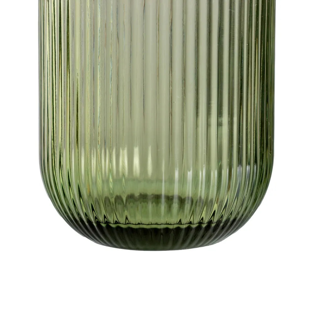 Ixia Set 6 Bicchiere Basso Verde in Cristallo Rigato H9,4 Ø7,6 cm. 270ml