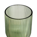 Ixia Set 6 Bicchiere Basso Verde in Cristallo Rigato H9,4 Ø7,6 cm. 270ml