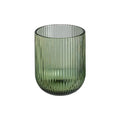 Ixia Set 6 Bicchiere Basso Verde in Cristallo Rigato H9,4 Ø7,6 cm. 270ml