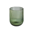 Ixia Set 6 Bicchiere Basso Verde in Cristallo Rigato H9,4 Ø7,6 cm. 270ml