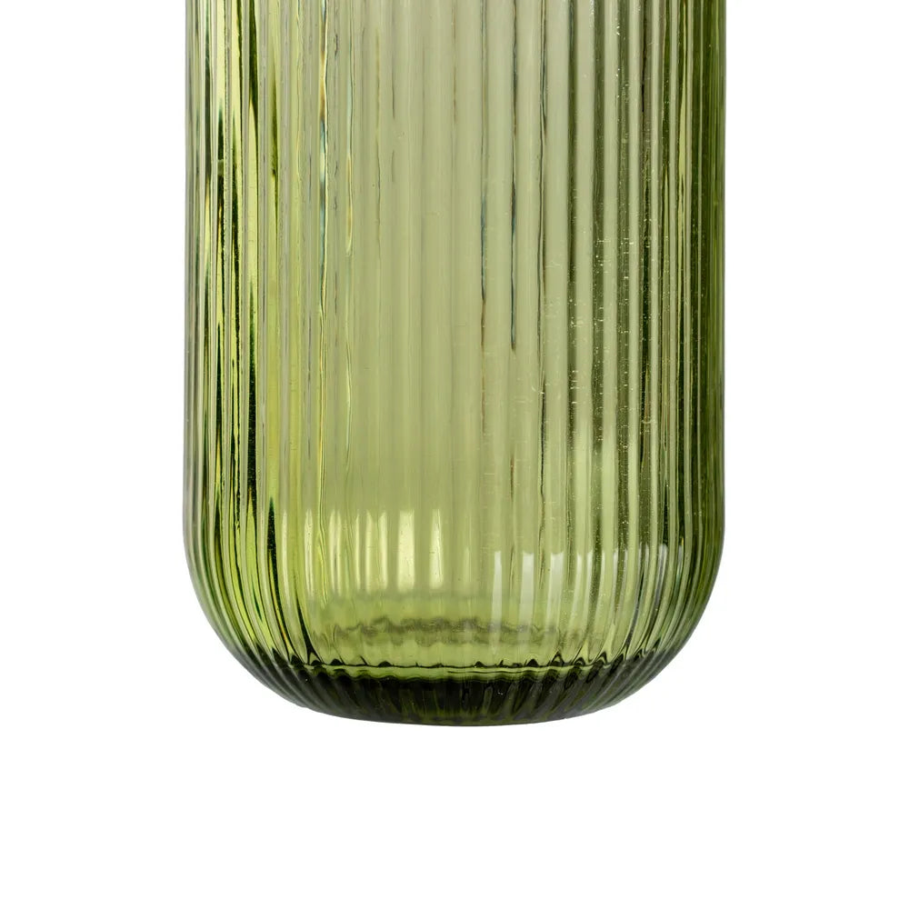 Ixia Set 6 Bicchiere Verde in Cristallo Rigato H12,8 Ø8 cm. 425ml