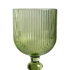 Ixia Set 6 Calice Coppa Verde in Cristallo Rigato H14,3 Ø8 cm. 250ml