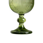 Ixia Set 6 Calice Coppa Verde in Cristallo Rigato H14,3 Ø8 cm. 250ml