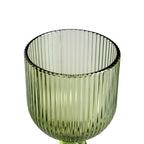 Ixia Set 6 Calice Coppa Verde in Cristallo Rigato H14,3 Ø8 cm. 250ml