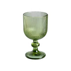 Ixia Set 6 Calice Coppa Verde in Cristallo Rigato H14,3 Ø8 cm. 250ml
