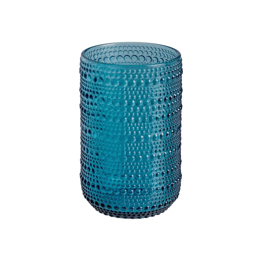 Ixia Set 6 Bicchiere Alto Azul in Cristallo Blu Decorato H12,7 Ø8 cm. 400ml