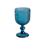 Ixia Set 6 Calice Coppa Piccola Azul in Cristallo Blu Decorato H14,4 Ø8 cm. 240ml