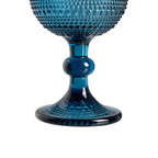 Ixia Set 6 Calice Coppa Azul in Cristallo Blu Decorato H16,4 Ø8,8 cm. 340ml