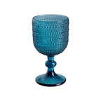 Ixia Set 6 Calice Coppa Azul in Cristallo Blu Decorato H16,4 Ø8,8 cm. 340ml