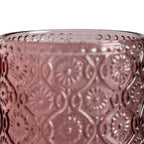Ixia Set 6 Bicchiere Alto Rosa Mauve in Cristallo Decorato H12,7 Ø8 cm. 400ml