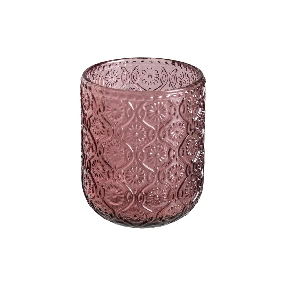 Ixia Set 6 Bicchiere Rosa Mauve in Cristallo Decorato H9,4 Ø7,5 cm. 260ml