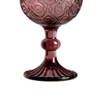 Ixia Set 6 Calice Coppa Rosa Mauve in Cristallo Decorato H16,4 Ø8,8 cm. 340ml