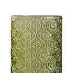 Ixia Set 6 Bicchiere Alto Verde in Cristallo Decorato H12,7 Ø8 cm. 400ml