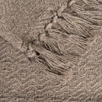 Ixia Copritutto Intrecciato con Frange in Cotone e Poliestere Marrone 260x280 cm.