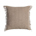 Ixia Cuscino Intrecciato con Frange in Cotone e Poliestere Marrone 45x45 cm.