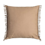 Ixia Cuscino Intrecciato con Frange in Cotone e Poliestere Marrone 60x60 cm.