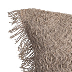 Ixia Cuscino Intrecciato con Frange in Cotone e Poliestere Marrone 60x60 cm.