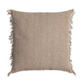 Ixia Cuscino Intrecciato con Frange in Cotone e Poliestere Marrone 60x60 cm.