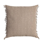 Ixia Cuscino Intrecciato con Frange in Cotone e Poliestere Marrone 60x60 cm.