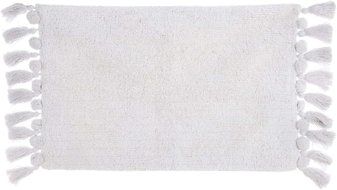 Blanc MariClò Tappeto da Bagno con Frange in Cotone 50x80 cm.