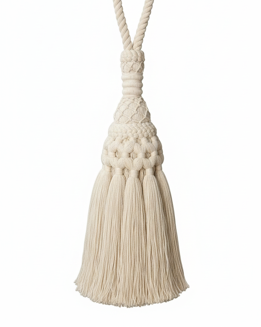 Blanc MariClò Nappa Fermatenda L'Arte di Nacchi Cotone D. 7 cm. Corda 30 cm.