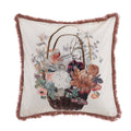 Blanc MariClò Cuscino Stampato con Frange Rose Collection in Velluto 50x50 cm.