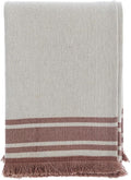 Blanc MariClò Copritutto Contessa Collection in Lino e Cotone Rosa Antico con Frange 140x170 cm.
