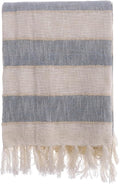 Blanc MariClò Copritutto a Righe con Frange in Cotone Melange 130x170 cm.