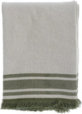 Blanc MariClò Copritutto Contessa Collection in Lino e Cotone Verde con Frange 140x170 cm.