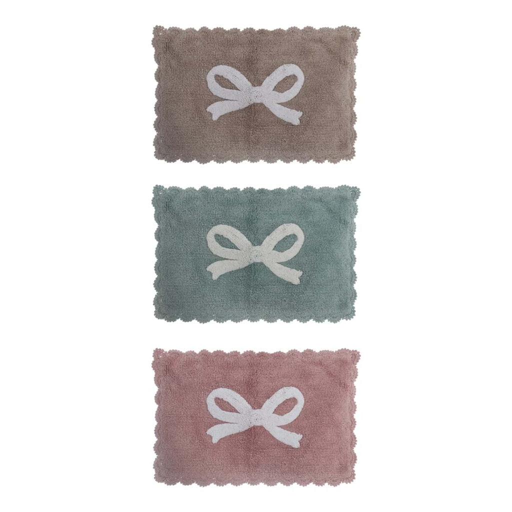 Blanc MariClò Tappeto con Fiocco Centrale in Cotone 45x75 cm.