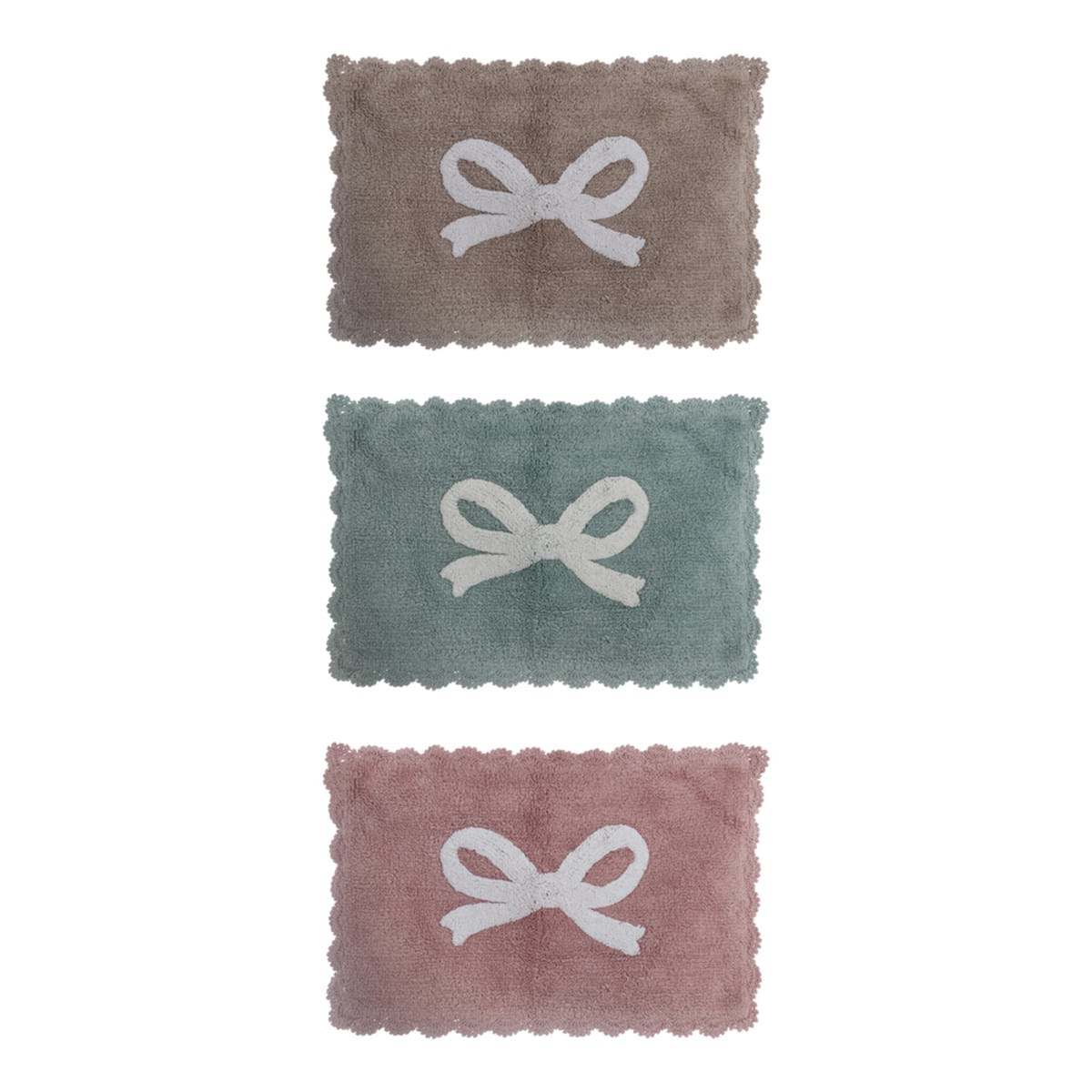 Blanc MariClò Tappeto con Fiocco Centrale in Cotone 45x75 cm.