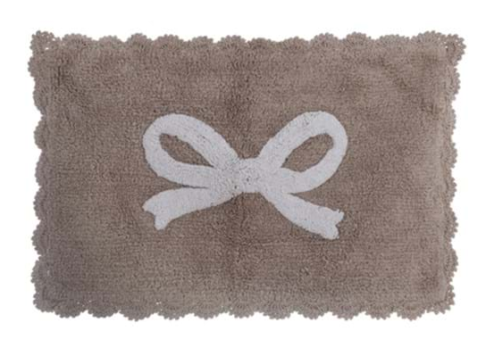 Blanc MariClò Tappeto con Fiocco Centrale in Cotone 45x75 cm.