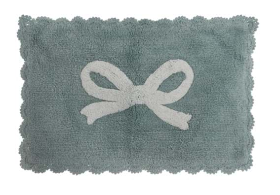Blanc MariClò Tappeto con Fiocco Centrale in Cotone 45x75 cm.
