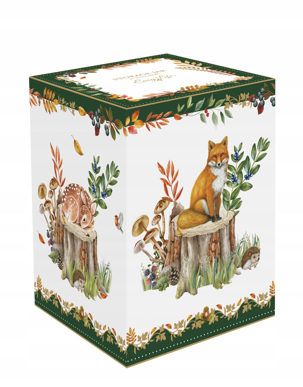 Easy Life Contenitore con Coperchio in Porcellana Autumn Forest Dream 11x16 cm.