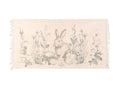 Blanc MariClò Tappeto Le Jardin des Lapins con Frange in Cotone 60x120 cm.